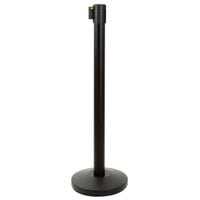 Lancaster Table & Seating Black 40" Crowd Control / Guidance Stanchion with 10' Retractable Belt