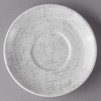 Schonwald 9016919-63070 Shabby Chic 5 1/2 inch Structure Grey Round Porcelain Saucer - 12/Case