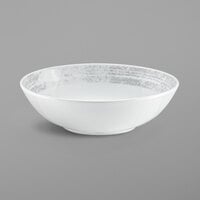 Schonwald 9133168-63070 Shabby Chic 27 oz. Structure Grey Round Porcelain Bowl - 6/Case