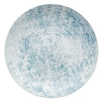 Schonwald 9021328-63072 Shabby Chic 11 inch Structure Blue Round Porcelain Deep Coupe Plate - 6/Case