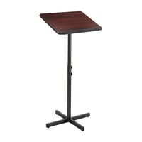 Safco 8921MH 21" x 21" x 46" Mahogany / Black Adjustable Speaker Stand