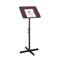 Safco 8921MH 21 inch x 21 inch x 46 inch Mahogany / Black Adjustable Speaker Stand