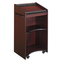 Safco 8918MH 25 1/4 inch x 19 3/4 inch x 46 inch Mahogany Executive Mobile Lectern