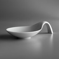 Schonwald 9356116 Signature 11 oz. White Porcelain Spoon-Shaped Bowl - 6/Case