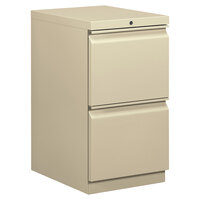HON HBMP2FL 15 inch x 20 inch x 28 inch Putty Mobile 2 Drawer Pedestal File Cabinet