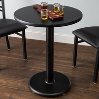 Lancaster Table & Seating 24 inch Laminated Round Table Top Reversible Cherry / Black