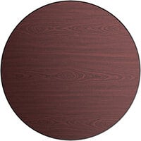 Lancaster Table & Seating 24" Laminated Round Table Top Reversible Cherry / Black