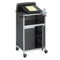 Safco 8922BL Scoot 28 3/4" x 22" x 49 3/4" Black / Silver Multipurpose Lectern