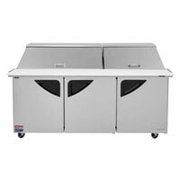 Turbo Air TST-72SD-30-N 73 inch Super Deluxe 3 Door Mega Top Refrigerated Sandwich Prep Table