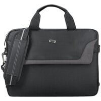 Solo CLA1124 Pro 14 inch x 1 1/2 inch x 10 1/2 inch Black Slim Polyester Laptop Briefcase