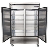 Turbo Air TSR-49SD-N6 Super Deluxe 54 inch Bottom Mounted Solid Door Reach-In Refrigerator with LED Lighting