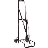 Stebco 390002BLK Black Steel Folding Luggage Cart / Hand Truck with 125 lb. Capacity - 10" x 13" Platform