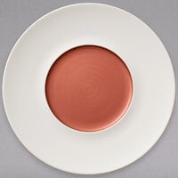Villeroy & Boch 16-4070-2794 Copper Glow 11 1/4 inch White Rim with 5 3/4 inch Copper Well Premium Porcelain Flat Coupe Plate - 6/Case
