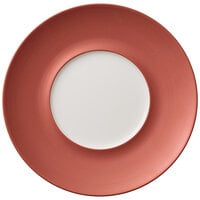 Villeroy & Boch 16-4070-2795 Copper Glow 11 1/4 inch Copper Rim with 5 3/4 inch White Well Premium Porcelain Flat Coupe Plate - 6/Case