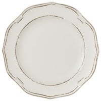 Villeroy & Boch 16-4059-2600 La Scala Patina 11 1/2 inch White Premium Porcelain Flat Coupe Plate - 6/Case