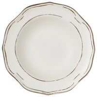 Villeroy & Boch 16-4059-2700 La Scala Patina 9 1/2 inch White Premium Porcelain Deep Plate - 6/Case