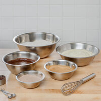 Choice Standard Weight Stainless Steel Mixing Bowls - 5/Set