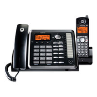 Motorola 25255RE2 ViSYS 2 Line Black / Silver Corded / Cordless Phone / Answering System