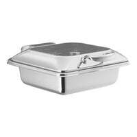 Acopa Voyage 5 Qt. 2/3 Size Stainless Steel Induction Chafer with Glass Top and Soft-Close Lid