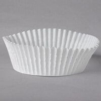 White Fluted Large Baking Cup 3 inch x 1 1/4 inch - 10000/Case