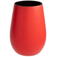 Stolzle 3520012T/2463 Glisten 16.5 oz. Matte Red/Black Stemless Wine Glass / Tumbler - 6/Case