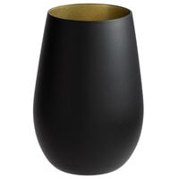 Stolzle 3520012T/2492 Glisten 16.5 oz. Matte Black/Gold Stemless Wine Glass / Tumbler - 6/Case