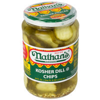 Nathan's Famous 24 oz. Kosher Dill Pickle Chips - 12/Case