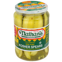 Nathan's Famous 24 oz. New York Kosher Pickle Spears - 12/Case