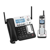 AT&T SB67138 SynJ Black / Silver 4 Line Corded / Cordless Phone System with DECT 6.0 Technology