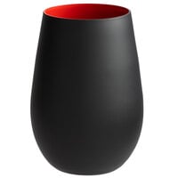 Stolzle 3520012T/2461 Glisten 16.5 oz. Matte Black/Red Stemless Wine Glass / Tumbler - 6/Case