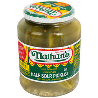 Nathan's Famous 32 oz. New York Half Sour Pickles - 12/Case