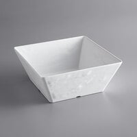 American Metalcraft FSWMEL94 125 oz. White Faux Slate Square Melamine Serving Bowl