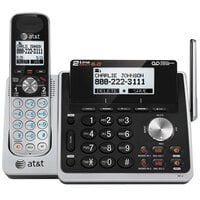 AT&T TL88102 Black / Silver 2 Line Cordless Phone with Digital Answering System and DECT 6.0 Technology