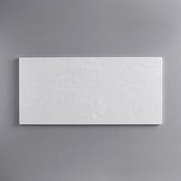 American Metalcraft FSLW18 8 1/2 inch x 18 inch White Faux Slate Melamine Platter