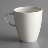Schonwald 9385274 WellCome 8 oz. Cream Porcelain Organic Tall Cup with Handle - 12/Case
