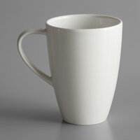 Schonwald 9385630 WellCome 10 oz. Cream Porcelain Organic Mug with Handle - 6/Case