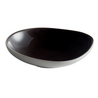 Schonwald 9385709-63012 WellCome 3 1/2 inch Black Porcelain Organic Dip Dish - 24/Case