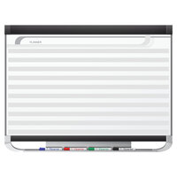 Quartet PP164P2 Prestige 2 72 inch x 48 inch Magnetic DuraMax Porcelain Whiteboard Planning System with Horizontal Lines