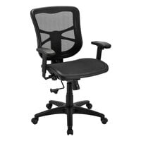 Alera ALEEL42B18 Elusion Series Mid-Back Black Air Mesh Swivel / Tilt Office Chair