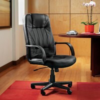 Alera ALESP41LS10B Sparis Series High-Back Black Leather Executive Swivel / Tilt Office Chair