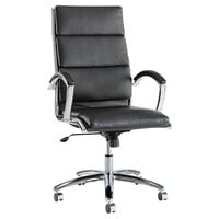 Alera ALENR4119 Neratoli Series High-Back Black Leather Swivel / Tilt Office Chair