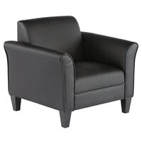 Alera ALERL23LS10B Reception Lounge Series Black Leather Club Chair