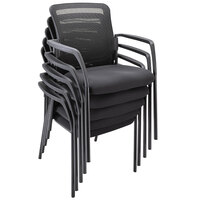 Alera ALEEL4314 Stackable Black Mesh Guest Chair