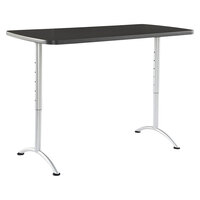 Iceberg 69317 ARC 30 inch x 60 inch Rectangular Graphite Melamine Laminate Sit-to-Stand Table with Silver Legs