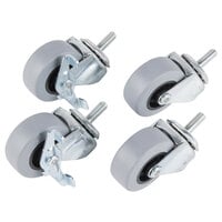 Manitowoc K-00064 2 1/2 inch Swivel Casters, 2 with Brakes - 4/Set