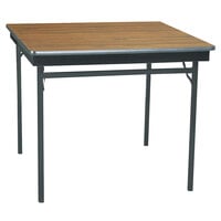 Barricks CL36WA 36 inch x 36 inch Walnut / Black Folding Table