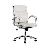 Alera ALENR4206 Neratoli Series Mid-Back White Faux Leather Slim Profile Chair