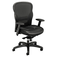HON Wave Black Mesh / Leather High-Back Task Chair
