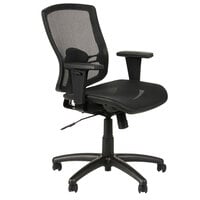Alera ALEET4218 Etros Series Mid-Back Black Mesh Synchro-Tilt Office Chair