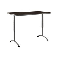 Iceberg 69314 ARC 30 inch x 60 inch Rectangular Walnut Melamine Laminate Sit-to-Stand Table with Gray Legs